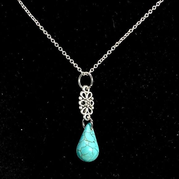 AUQ Sterling 925 Silver & Turquoise Necklace - Picture 6 of 10